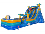 18'H Dual Lane Beach Safari Water Slide