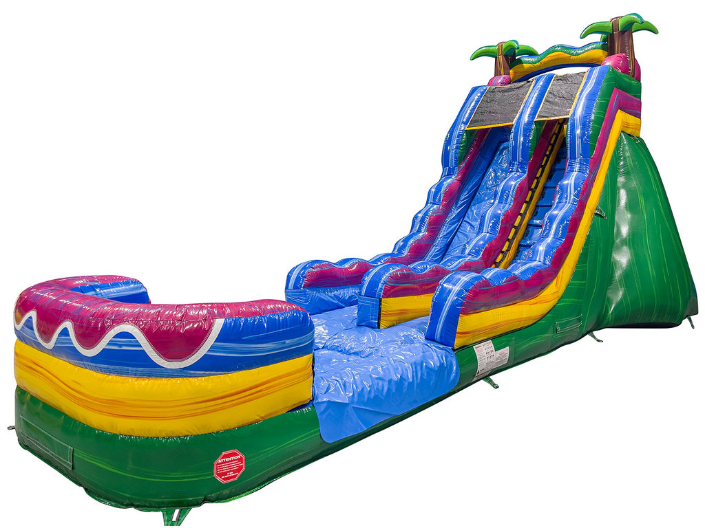 18'H Single Lane Coconuts Drop Water Slide - View 2
