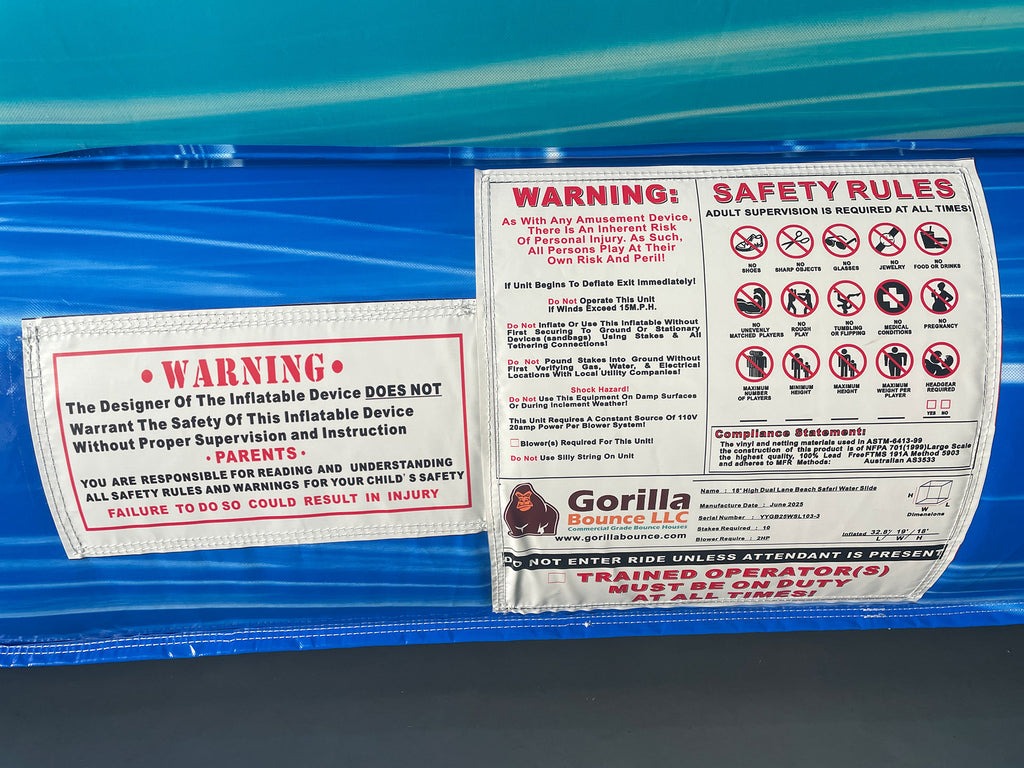 18'H Dual Lane Beach Safari Water Slide - View 4