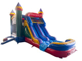 28' Colorful Bounce House Wet or Dry Water Slide Combo