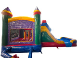 28' Colorful Bounce House Wet or Dry Water Slide Combo