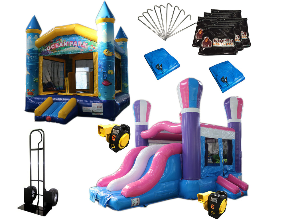 17x13ft Commercial Bounce House - Crayon Castle With Blower, 100% PVC Inflatable For Kids
