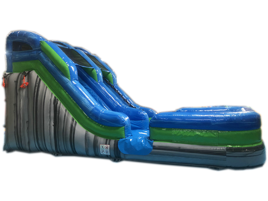 12' Blue Green Grey Marble Water Slide