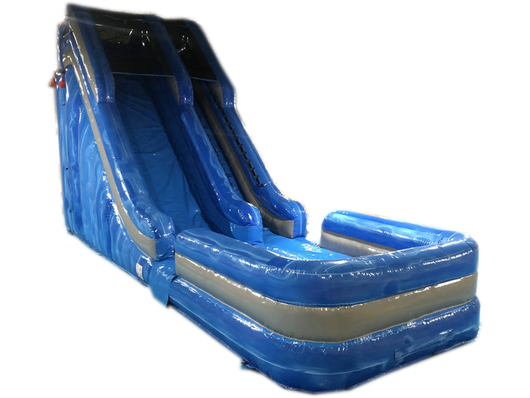 18' Grey Blue Marble Water Slide