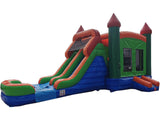 28' Blue, Green & Red Marble Bounce House Wet or Dry Water Slide Combo
