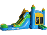 28' Blue & Yellow Bounce House Wet or Dry Water Slide Combo