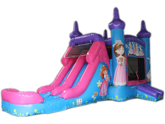 28' Fairytale Bounce House Wet or Dry Water Slide Combo