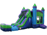 28' Blue N Purple Bounce House Wet or Dry Water Slide Combo