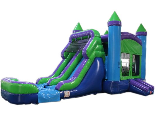 28' Blue N Purple Bounce House Wet or Dry Water Slide Combo
