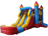 28' Red Yellow Blue Bounce House Wet or Dry Water Slide Combo