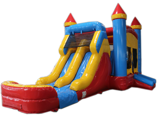 28' Red Yellow Blue Bounce House Wet or Dry Water Slide Combo