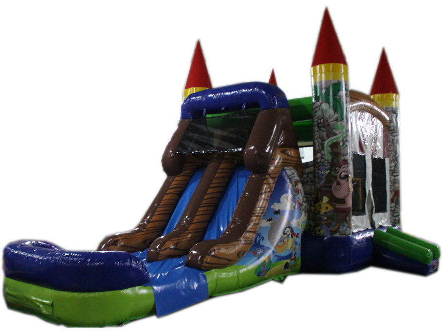 28' Pirate Bounce House Wet or Dry Water Slide Combo