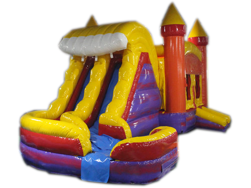 29' Red & Purple Marble Helix Bounce House Wet or Dry Water Slide Combo
