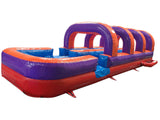 30' Purple Orange Red Double Lane Slip and Slide