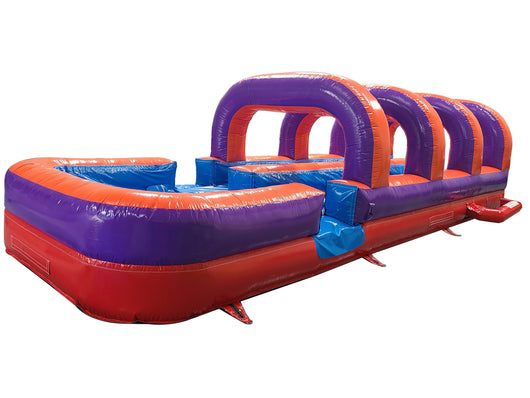 30' Purple Orange Red Double Lane Slip and Slide
