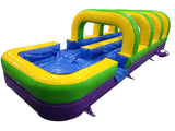 30' Yellow Green purple Double Lane Slip and Slide