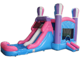 28' Pink Balloon Bounce House Wet or Dry Water Slide Combo