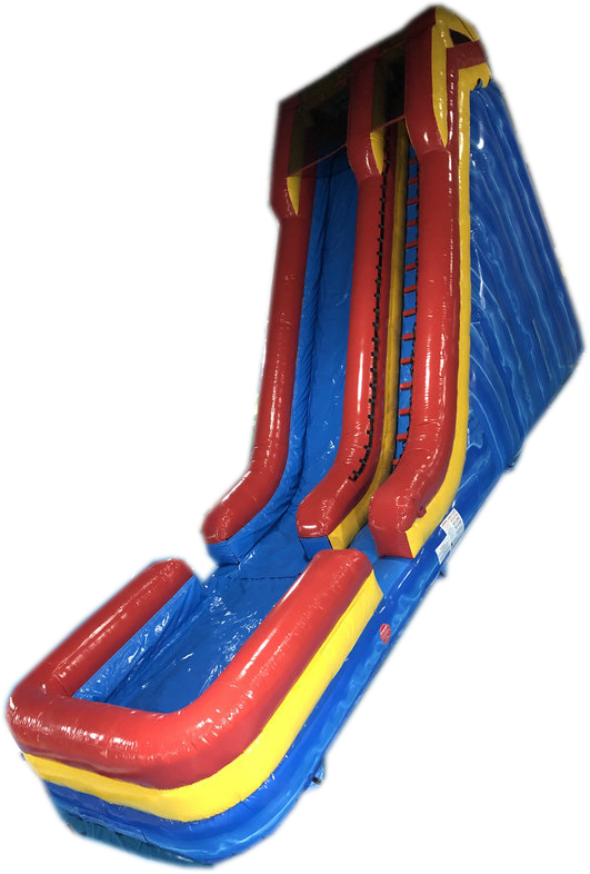 21' Red Yellow Blue Marble Water Slide - View 3