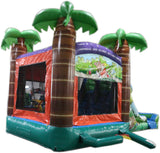 28' Crazy Tropical Bounce House Wet or Dry Water Slide Combo