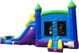 28' Purple, Blue & Green Marble Bounce House Wet or Dry Water Slide Combo