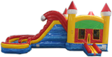 29' Red, Yellow & Blue Marble Helix Bounce House Wet or Dry Water Slide Combo