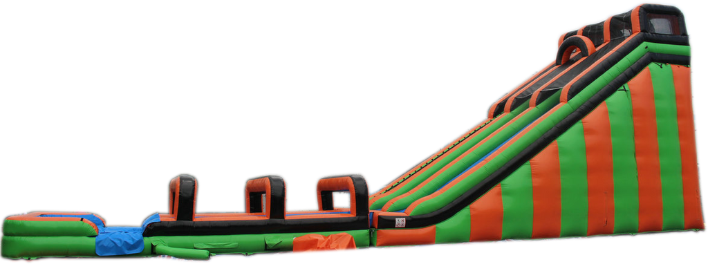 25'H Green & Orange Mega Water Slide & Slip N Slide