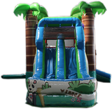 28' Crazy Tropical Bounce House Wet or Dry Water Slide Combo