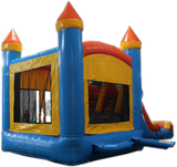 Bounce House Startup Package Square, Blue & Orange Water Slide Combo #22 Commercial Grade