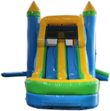 28' Blue & Yellow Bounce House Wet or Dry Water Slide Combo