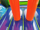 28' Blue, Green & Red Marble Bounce House Wet or Dry Water Slide Combo