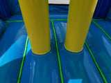28' Purple, Blue & Green Marble Bounce House Wet or Dry Water Slide Combo