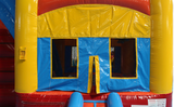 29' Red, Blue & Yellow Marble Helix Bounce House Wet or Dry Water Slide Combo