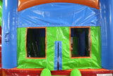 29' Red, Green & Blue Marble Helix Bounce House Wet or Dry Water Slide Combo