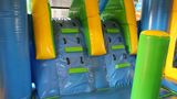 28' Blue & Yellow Bounce House Wet or Dry Water Slide Combo