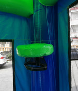 28' Purple, Blue & Green Marble Bounce House Wet or Dry Water Slide Combo