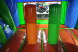 29' Red, Green & Blue Marble Helix Bounce House Wet or Dry Water Slide Combo