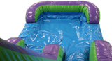 28' Green N Purple Bounce House Wet or Dry Water Slide Combo