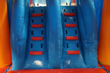 29' Red, Blue & Yellow Marble Helix Bounce House Wet or Dry Water Slide Combo