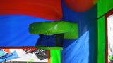29' Red, Green & Blue Marble Helix Bounce House Wet or Dry Water Slide Combo