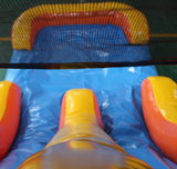 28' Blue & Orange Bounce House Wet or Dry Water Slide Combo
