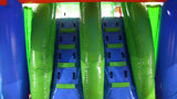 29' Red, Green & Blue Marble Helix Bounce House Wet or Dry Water Slide Combo