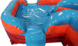 29' Red, Blue & Yellow Marble Helix Bounce House Wet or Dry Water Slide Combo