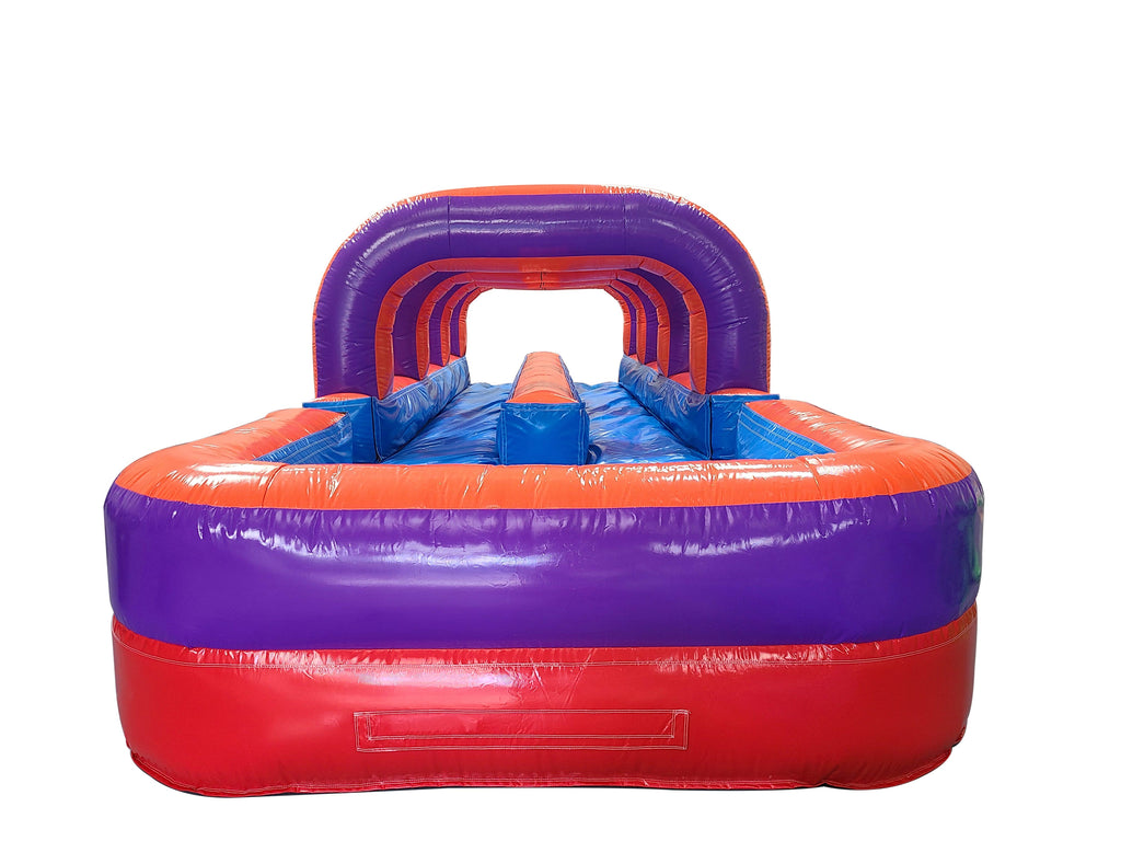 30' Purple Orange Red Double Lane Slip and Slide - View 3