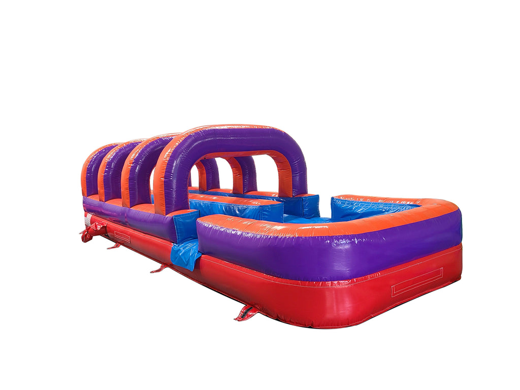 30' Purple Orange Red Double Lane Slip and Slide - View 4
