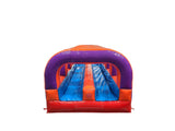 30' Purple Orange Red Double Lane Slip and Slide