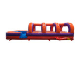 30' Purple Orange Red Double Lane Slip and Slide