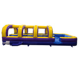 30' Purple Yellow Blue Double Lane Slip and Slide