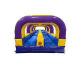 30' Purple Yellow Blue Double Lane Slip and Slide