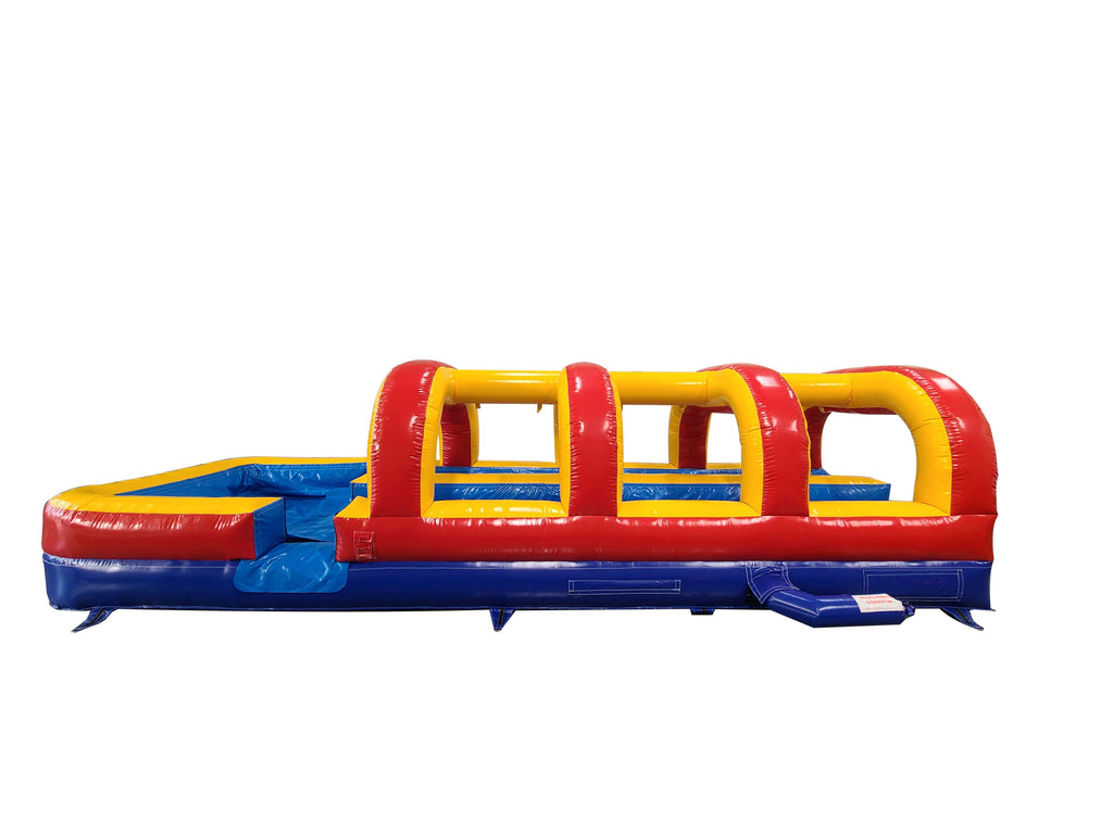 30' Red Yellow Blue Double Lane Slip and Slide - View 4