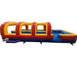 30' Red Yellow Blue Double Lane Slip and Slide